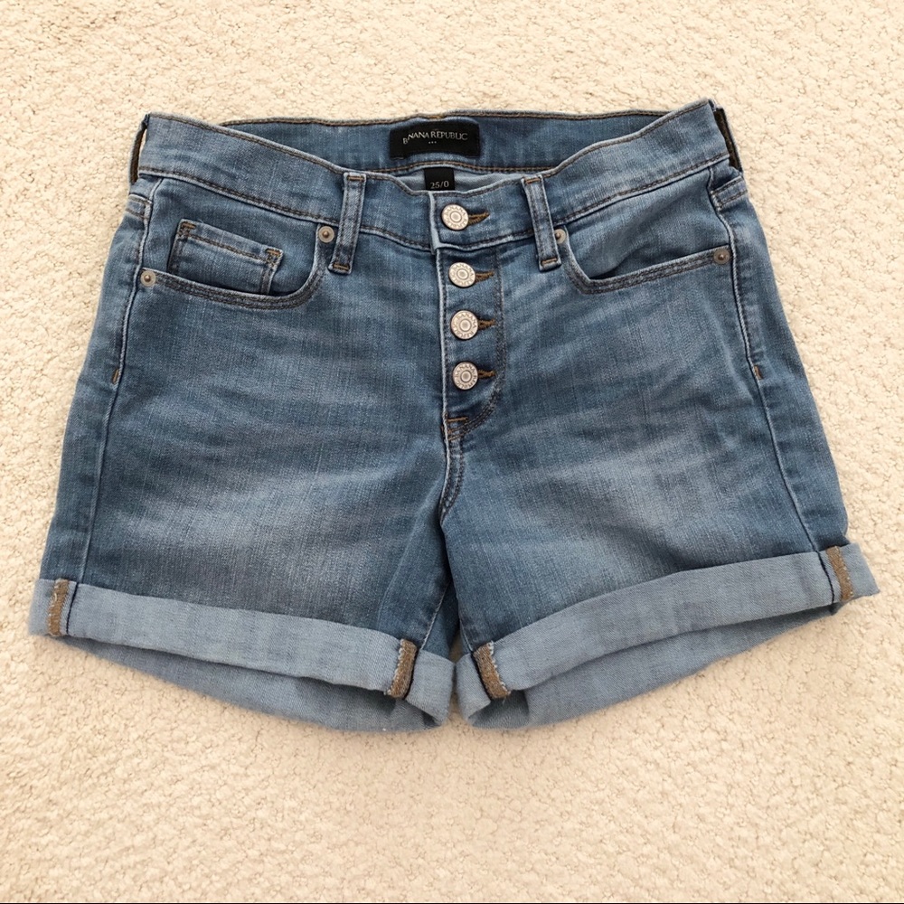 banana republic high waisted denim shorts